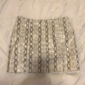 snakeskin print mini skirt